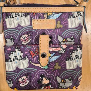 Dooney & Bourke Walt Disney World MICKEY SKETCH PURPLE Letter Carrier Crossbody